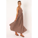 Chic Women's Striped Maxi Dress with Elastic Waist