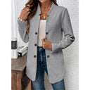 Textured Women's Blazer with Modern Button Accents