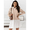 Chic Women's Ruffle Detail Hoodie Dress