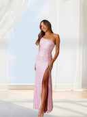 Stunning Sequin Evening Dress with High Split