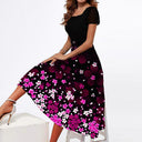 Floral Print Midi Dress with Flowing Hem