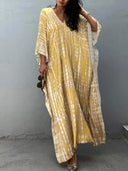 Chic V-Neck Kaftan Dress for Women