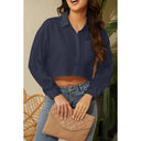 Chic Women's Cropped Blouse with Classic Collar