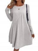 Chic Women's Knit Dress with Asymmetrical Design