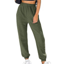 Textured Fabric Women's Pants with Elastic Waist