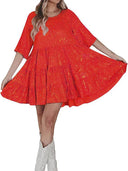 Women's Loose Fit Blouse Dress with Shine