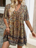 Boho-Patterned Women's Summer Dress