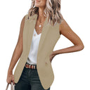 Chic Women's Sleeveless Blazer with Stylish Pockets