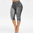 Chic 3/4 Leggings with Lacing Accents for Women