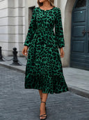 Stylish Women's Animal Print Maxi Dress