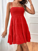 Women's Stylish Strap Dress with Flowy Skirt