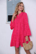 Chic Ruffle Detail Button-Up Shirt Dress for Women