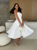 Strapless A-Line Cocktail Dress with Flared Skirt