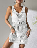 Women's Crochet Beach Sarong with Lace Design