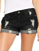 Chic Destroyed Denim Shorts for Women