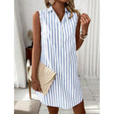 Chic Striped Button-Up Shirt Dress for Women
