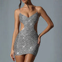 Chic Cut-Out Glitter Cocktail Dress