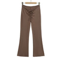 Women's Flared Leggings with Adjustable Waist Drawstring