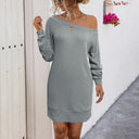 Off-Shoulder Knit Dress for Women