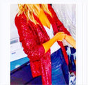 Sequin-Trimmed Women's Blazer for Chic Style
