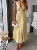 Chic Pleated Evening Dress for Women