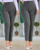 Chic High-Waisted Trousers with Pleated Design