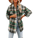 Stylish Checkered Blouse with Oversized Fit and Pockets