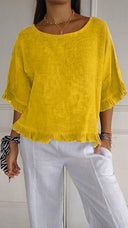 Chic Women's Blouse with Ruffled Hem