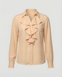 Chic Women's Blouse with Ruffled Sleeves