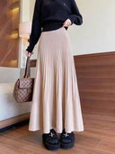 Chic High-Waist Pleated Skirt for Women