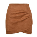 Chic High-Waist Wrap Skirt in Velvety Microfiber