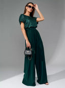 Stylish Wide-Leg Jumpsuit with Waist Belt