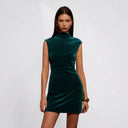 Women's Chic High Collar Mini Dress