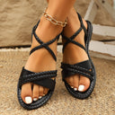 Ladies' Elegant Braided Sandals with Non-Slip Sole and Adjustable Strap Design by Heidi-Mode