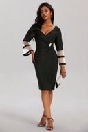 Glamorous Wrap Dress with Sheer Sleeves for Women