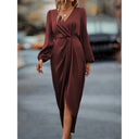 Women’s Satin Finish Maxi Dress - Chic Style