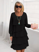 Stylish Cerulean Layered Dress for Women