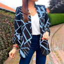 Chic Geometric Pattern Women’s Blazer