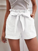 Ladies' Stylish Linen Shorts with Tie Belt