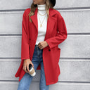 Chic Oversized Blazer Jacket with Double Button and Pocket Design