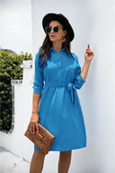 Stylish Women's Shirt Dress with Adjustable Belt and Button Detail