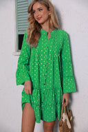 Chic Ruffle Detail Button-Up Shirt Dress for Women