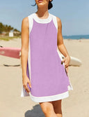 Stylish Women's Beach Dress with Trendy Trims