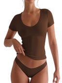 Women's V-Neck Short Sleeve Tee - Figure-Flattering Style