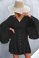 Chic Women's Wrap Dress with Statement Sleeves