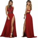 Chic High Neck Evening Dress for Women