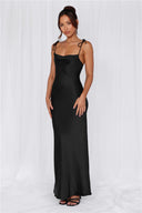 Chic Satin Maxi Dress with Adjustable Straps for Women