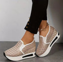 Floral Embroidered Women's Sneakers with Traction Sole