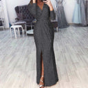 Chic Wrap Dress with Stylish Leg Slit