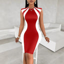 Stylish Women's Cocktail Dress with Bold Inserts